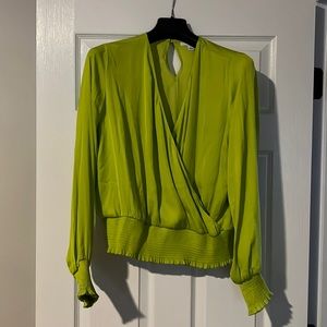 Bar 111 chartreuse slight crop top silk
